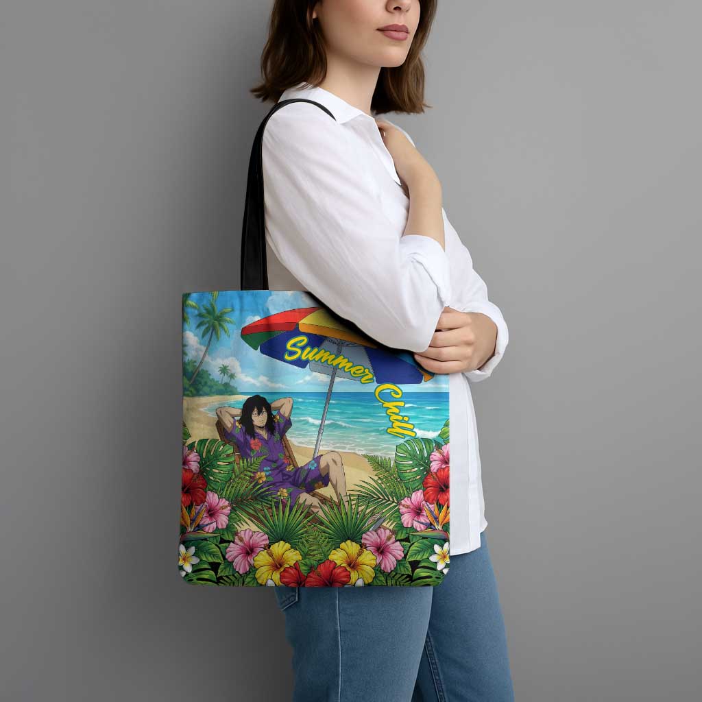 Shouta Aizawa Summer Chill Tote Bag Tropical Anime Relaxation Vibes