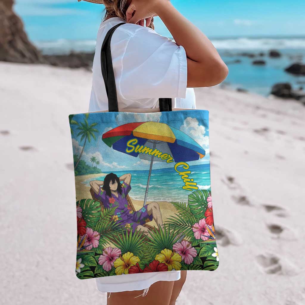 Shouta Aizawa Summer Chill Tote Bag Tropical Anime Relaxation Vibes