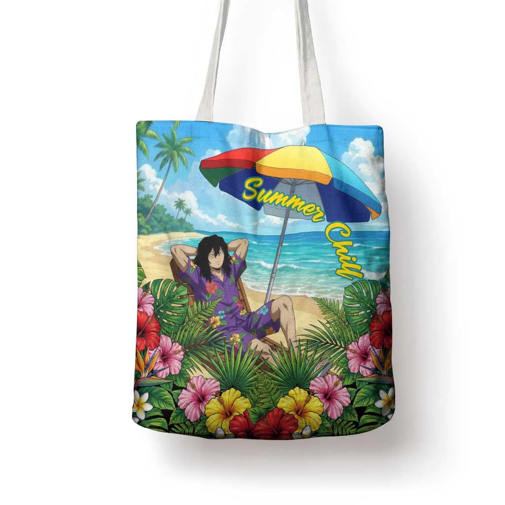 Shouta Aizawa Summer Chill Tote Bag Tropical Anime Relaxation Vibes
