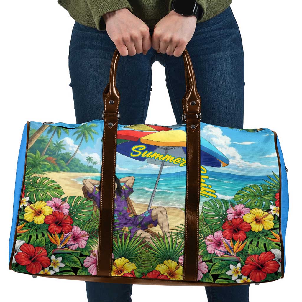 Shouta Aizawa Summer Chill Travel Bag Tropical Anime Relaxation Vibes