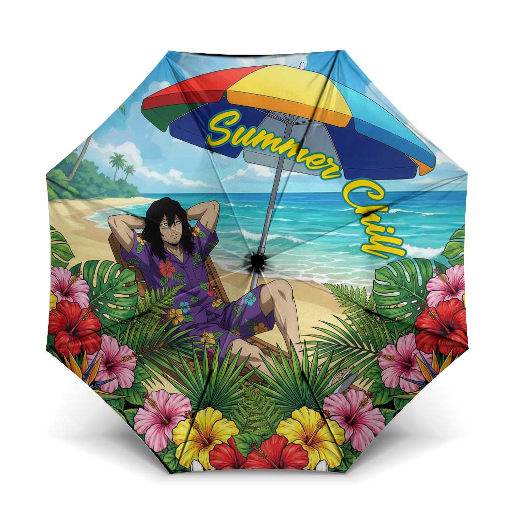 Shouta Aizawa Summer Chill Umbrella Tropical Anime Relaxation Vibes