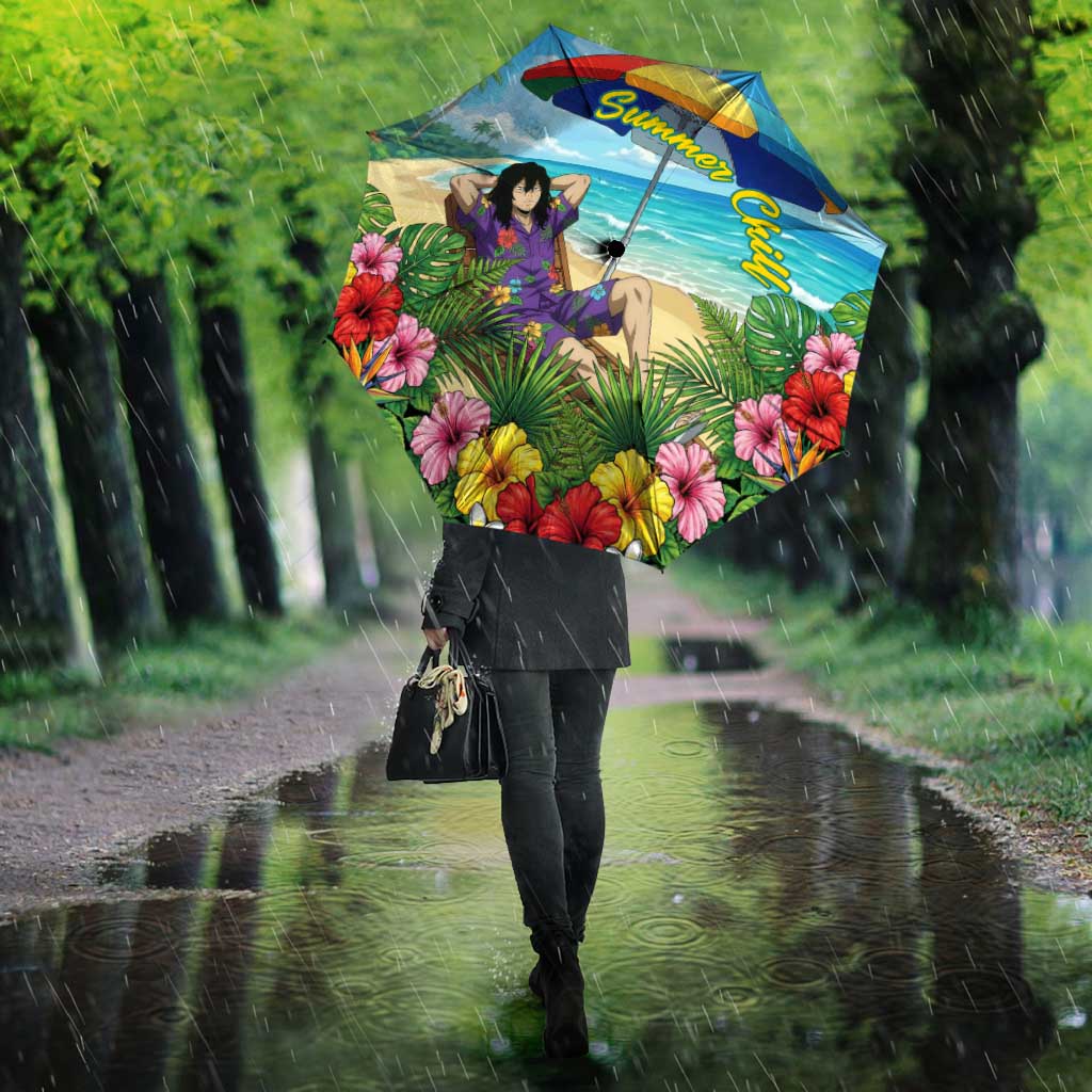 Shouta Aizawa Summer Chill Umbrella Tropical Anime Relaxation Vibes