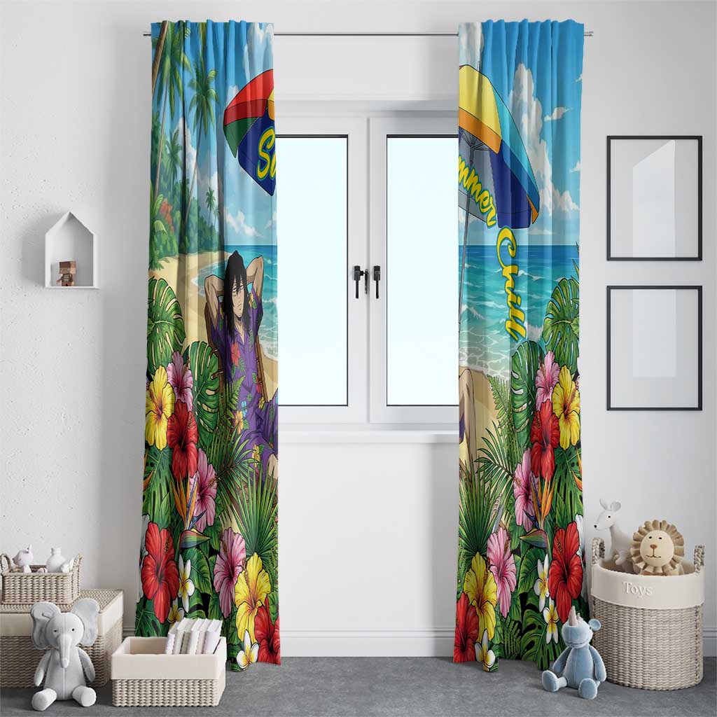 Shouta Aizawa Summer Chill Window Curtain Tropical Anime Relaxation Vibes