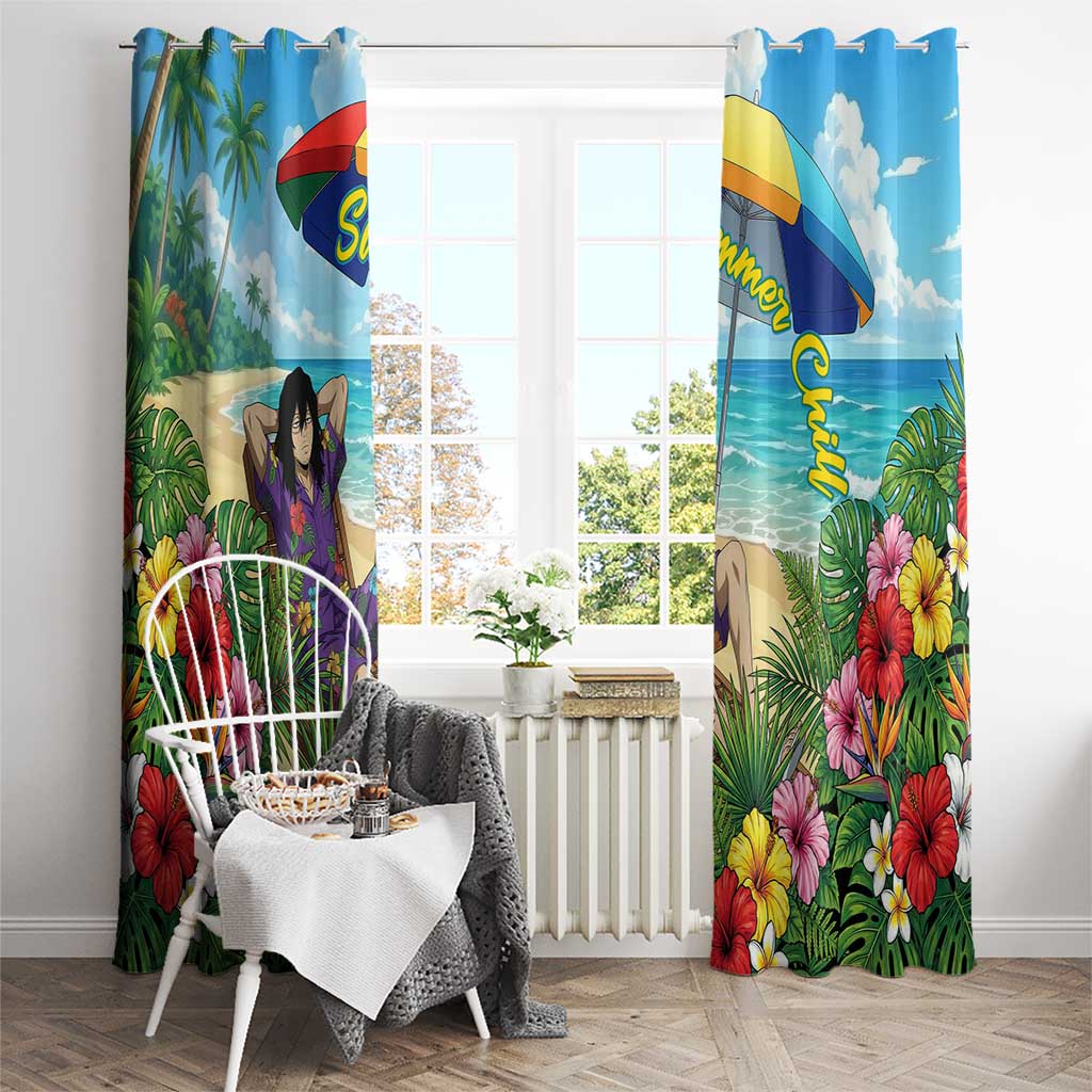 Shouta Aizawa Summer Chill Window Curtain Tropical Anime Relaxation Vibes