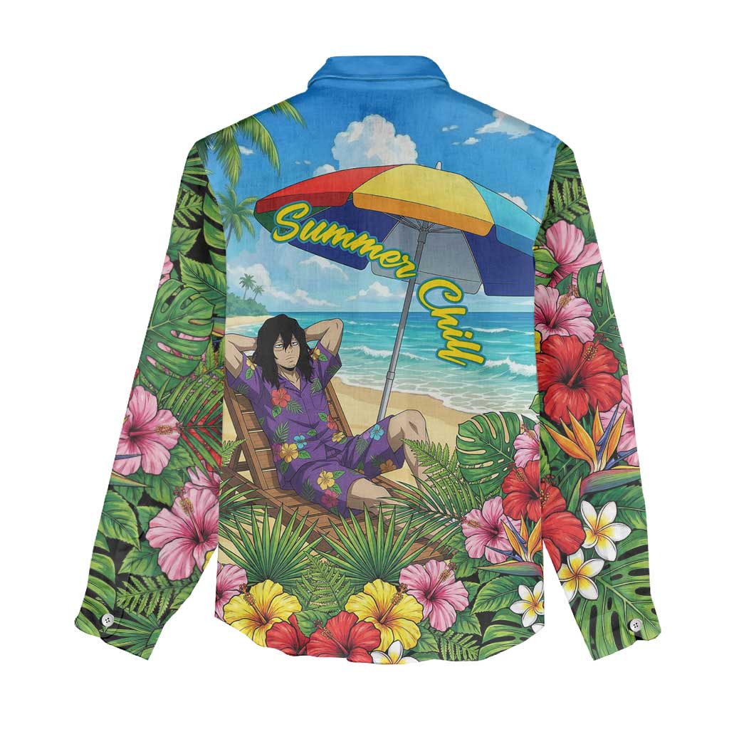 Shouta Aizawa Summer Chill Women Casual Shirt Tropical Anime Relaxation Vibes