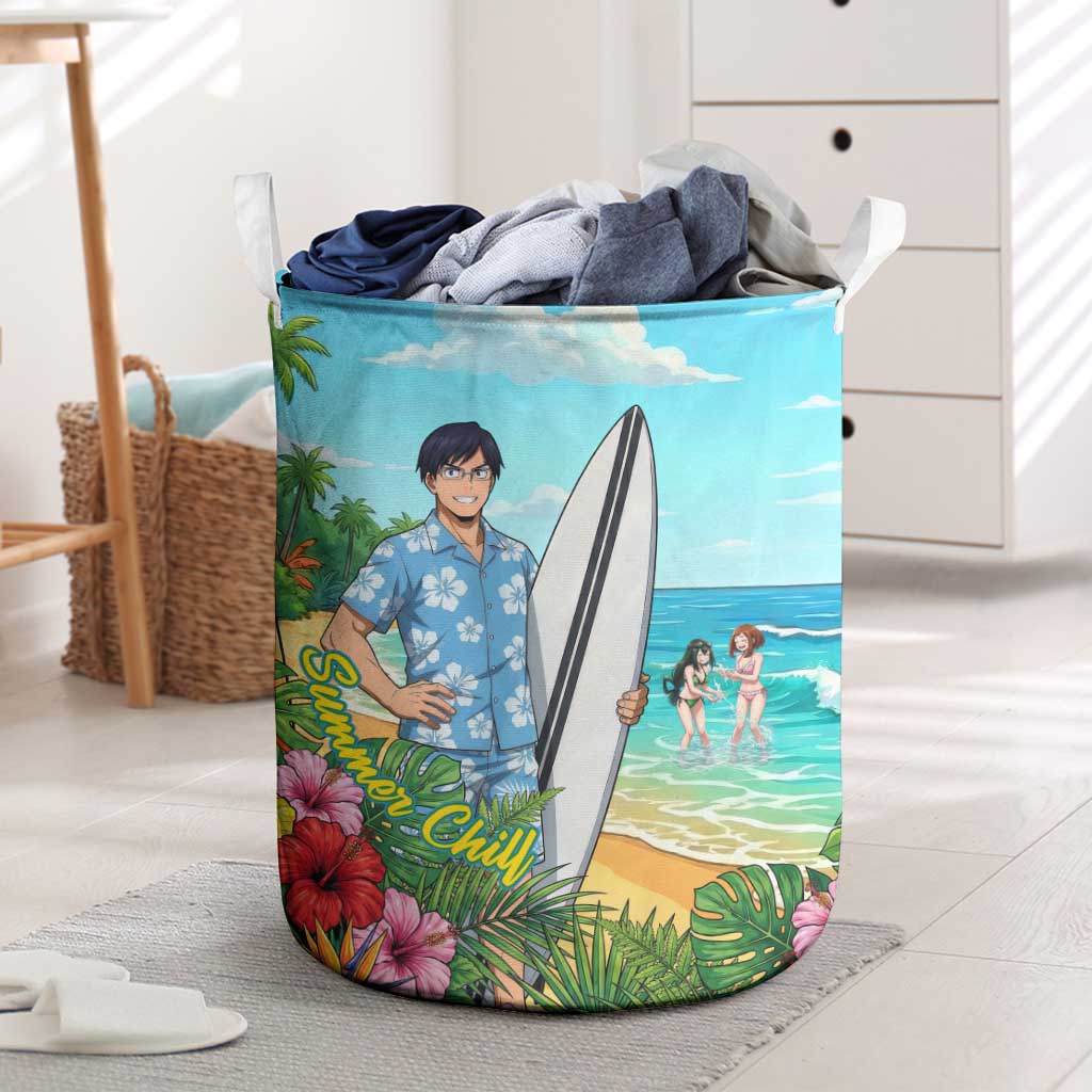 Tenya Iida Summer Chill Laundry Basket Tropical Anime Surf Escape