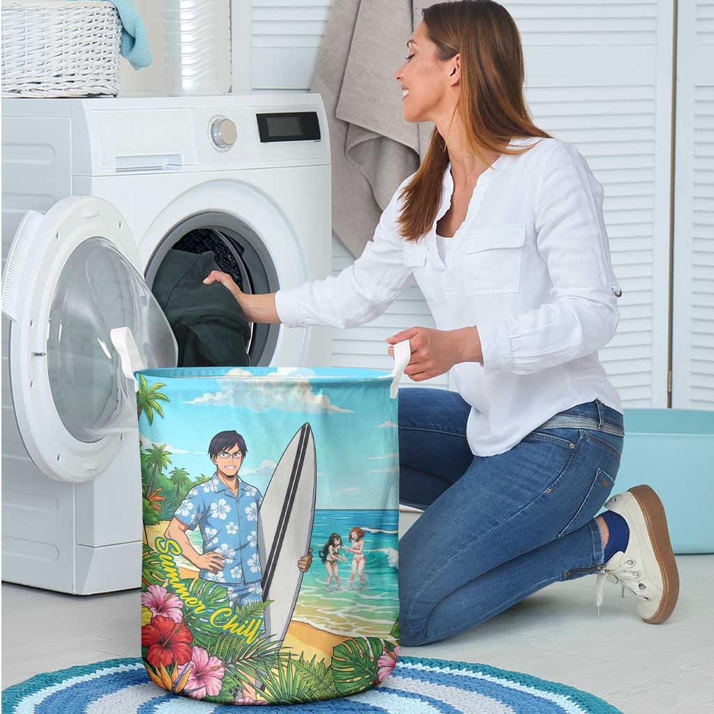 Tenya Iida Summer Chill Laundry Basket Tropical Anime Surf Escape