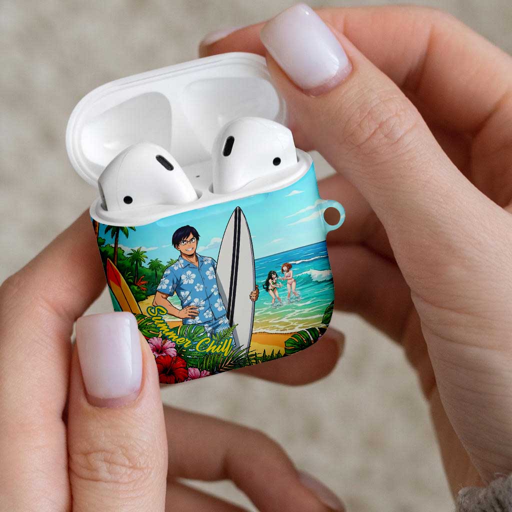 Tenya Iida Summer Chill AirPods Case Tropical Anime Surf Escape