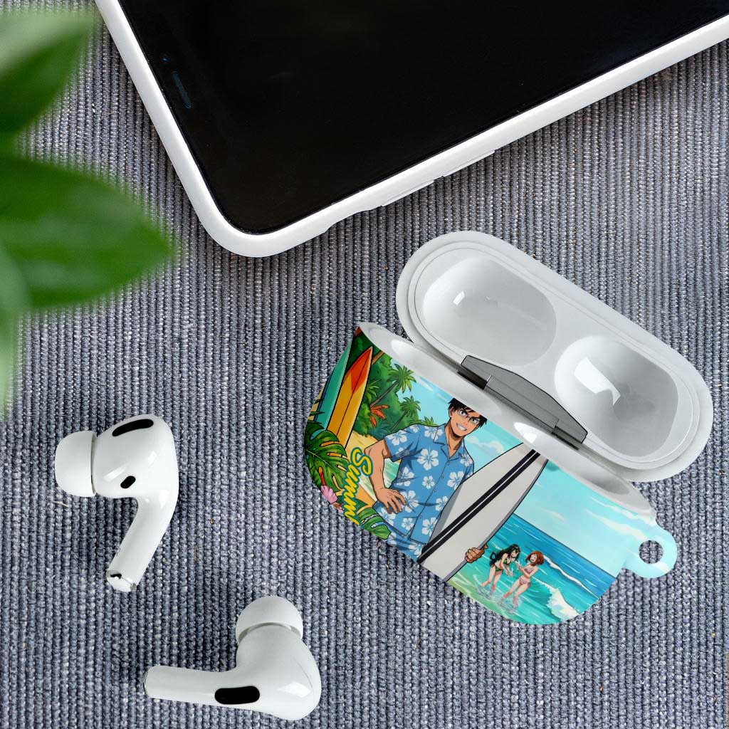 Tenya Iida Summer Chill AirPods Case Tropical Anime Surf Escape