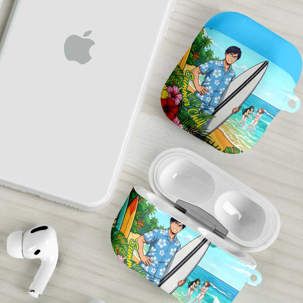 Tenya Iida Summer Chill AirPods Case Tropical Anime Surf Escape