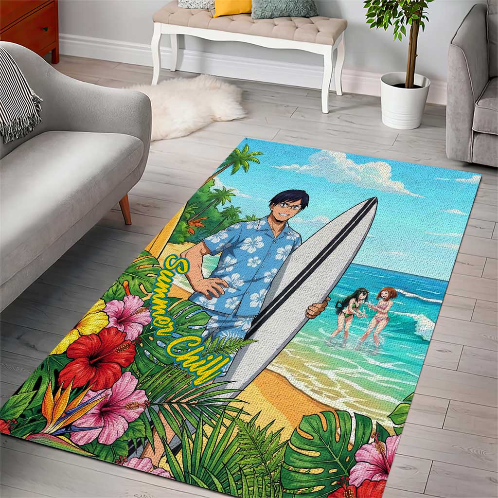 Tenya Iida Summer Chill Area Rug Tropical Anime Surf Escape
