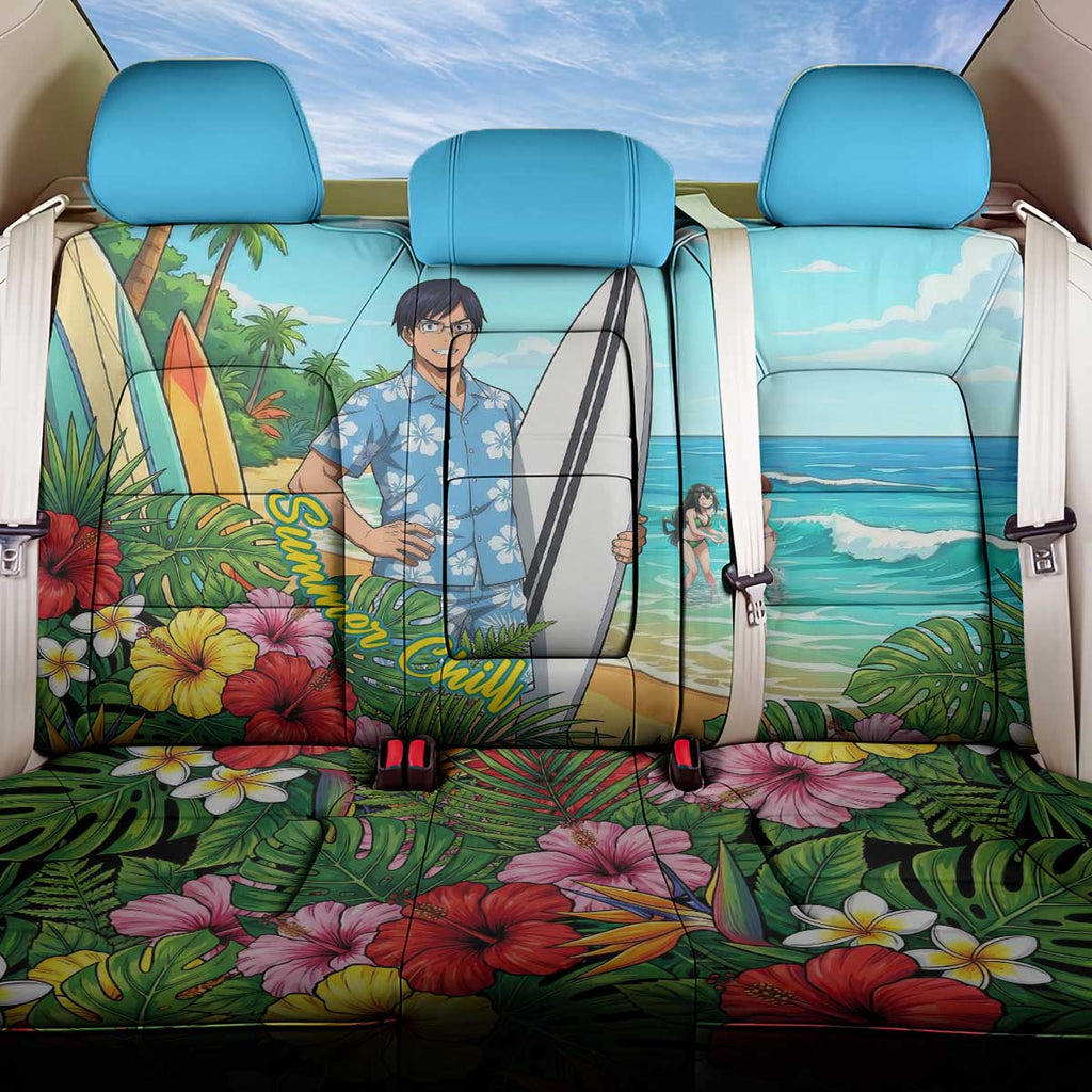 Tenya Iida Summer Chill Back Car Seat Cover Tropical Anime Surf Escape