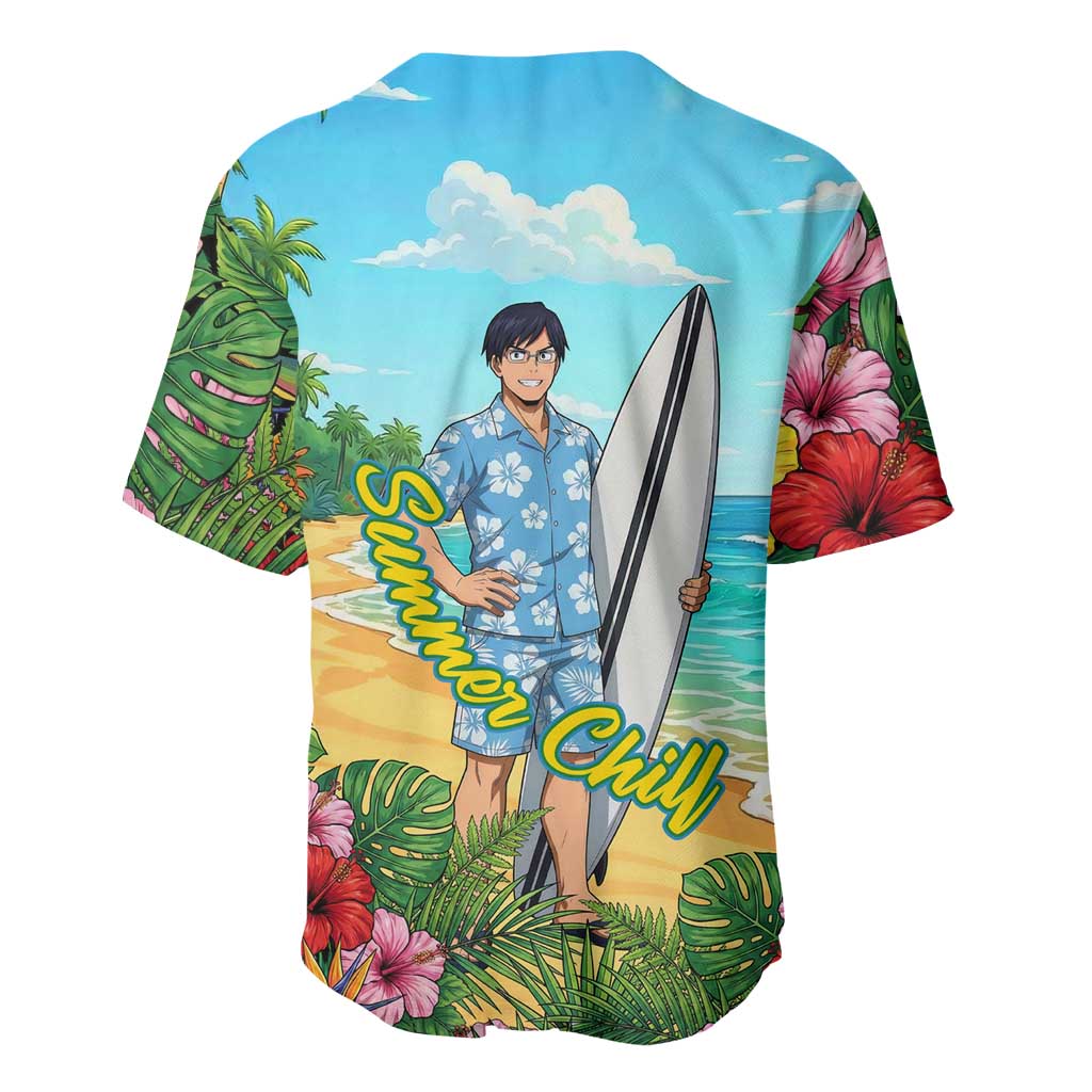 Tenya Iida Summer Chill Baseball Jersey Tropical Anime Surf Escape