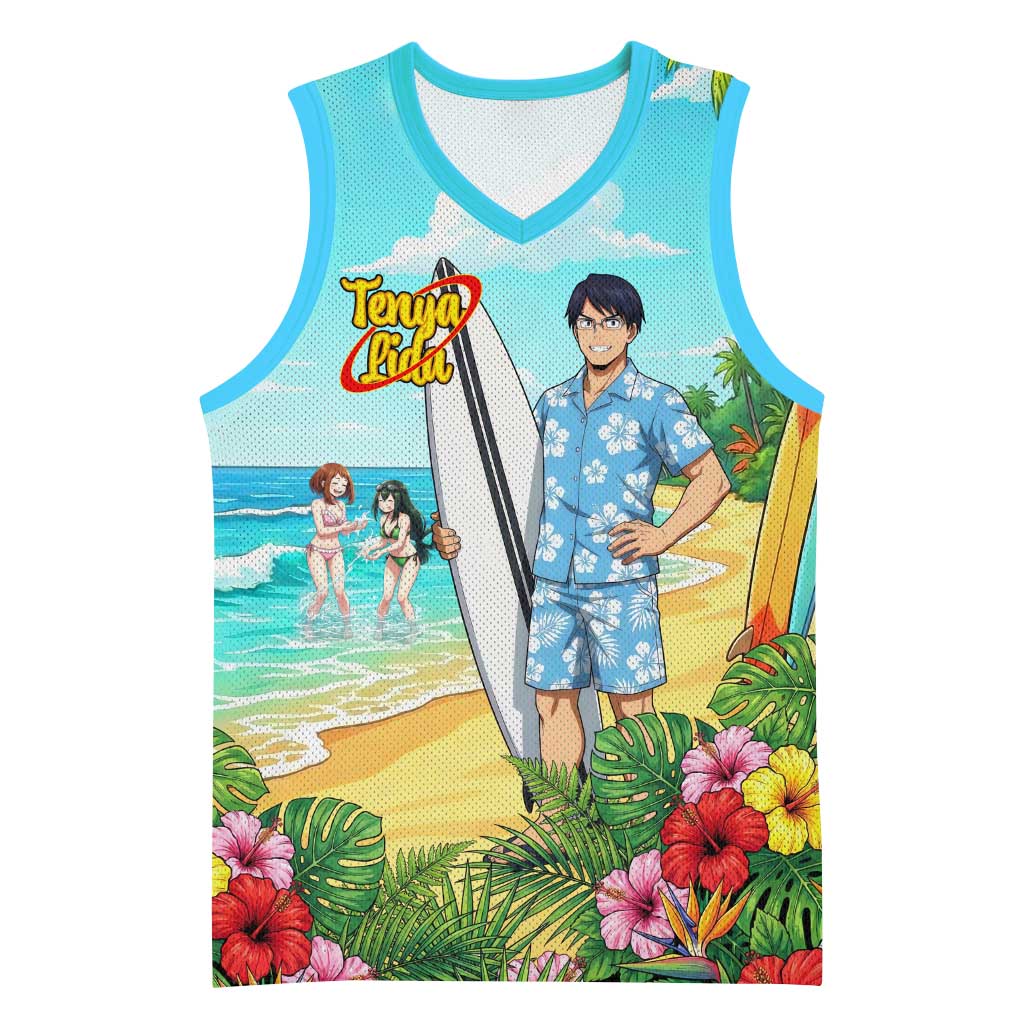 Tenya Iida Summer Chill Basketball Jersey Tropical Anime Surf Escape