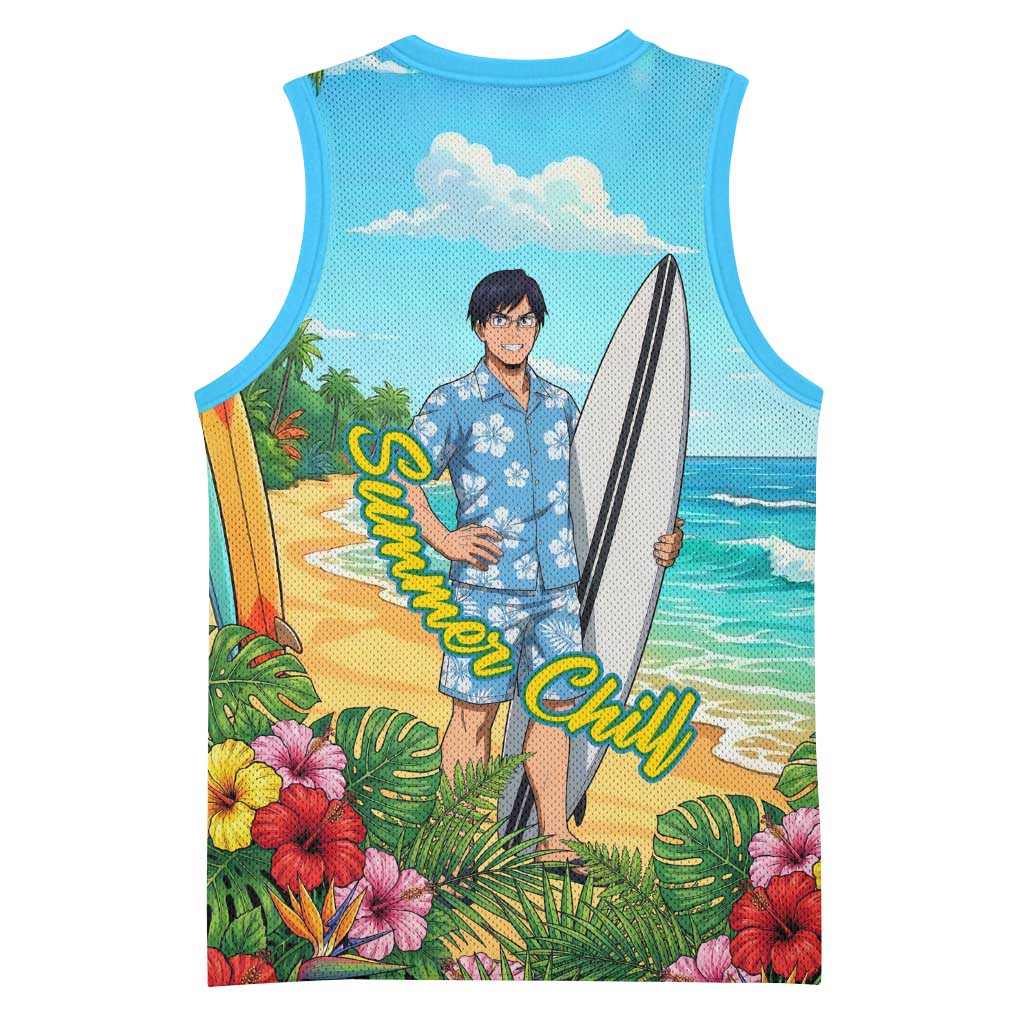 Tenya Iida Summer Chill Basketball Jersey Tropical Anime Surf Escape