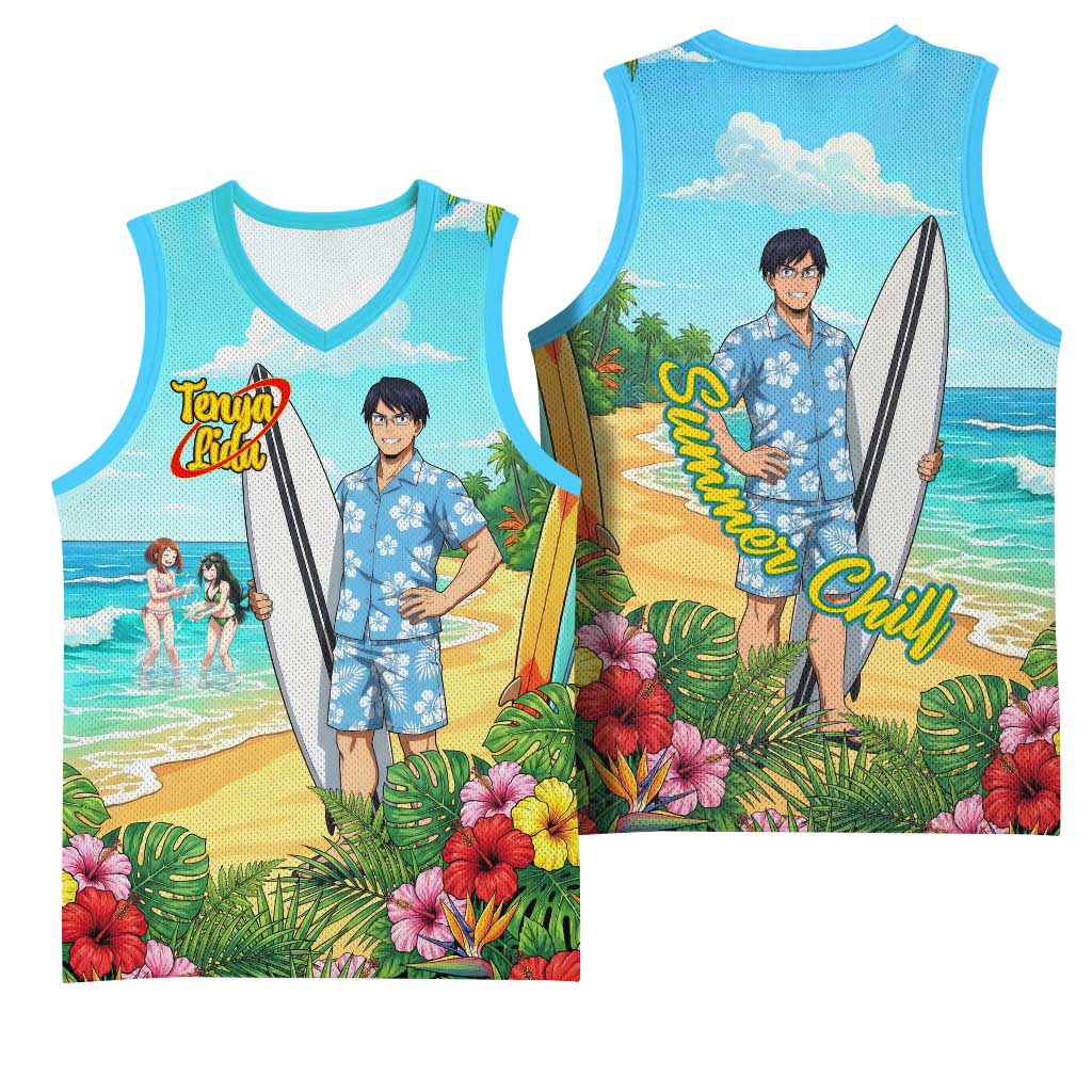 Tenya Iida Summer Chill Basketball Jersey Tropical Anime Surf Escape