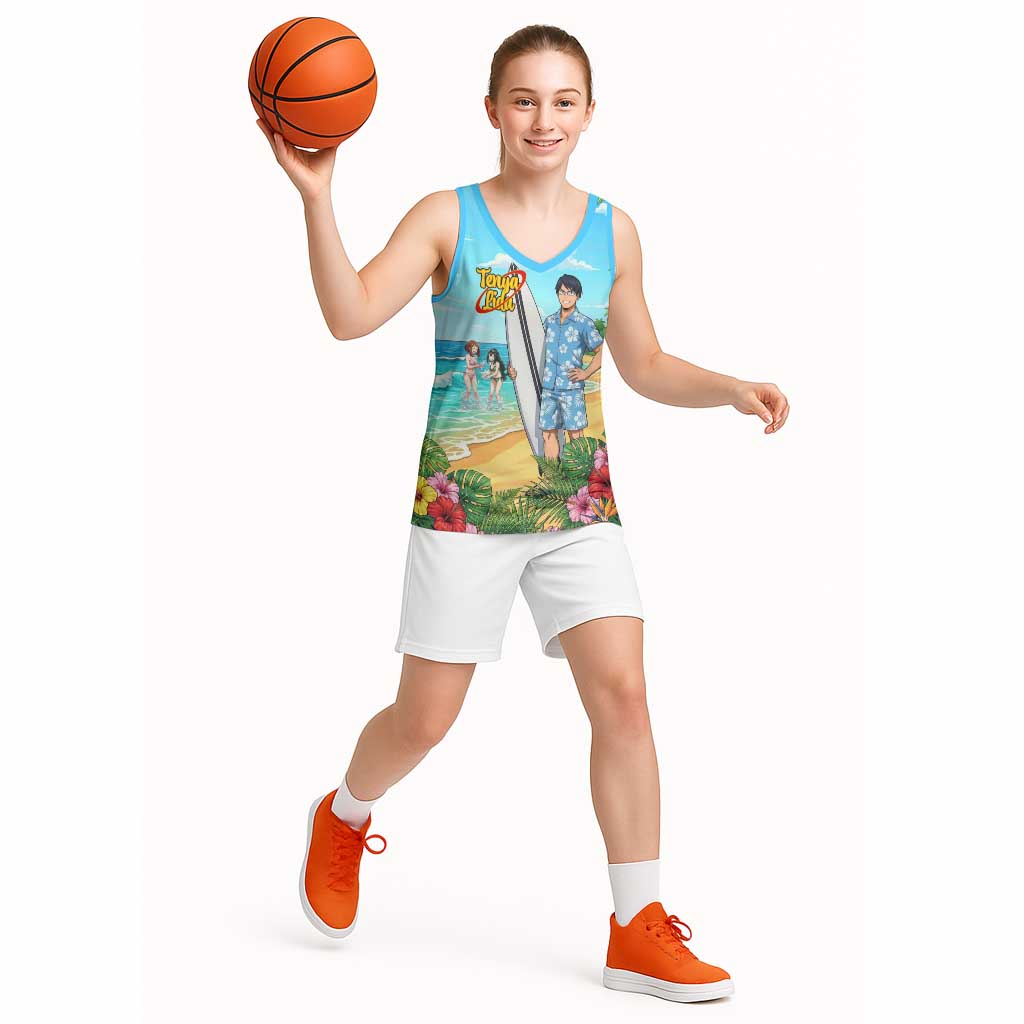Tenya Iida Summer Chill Basketball Jersey Tropical Anime Surf Escape