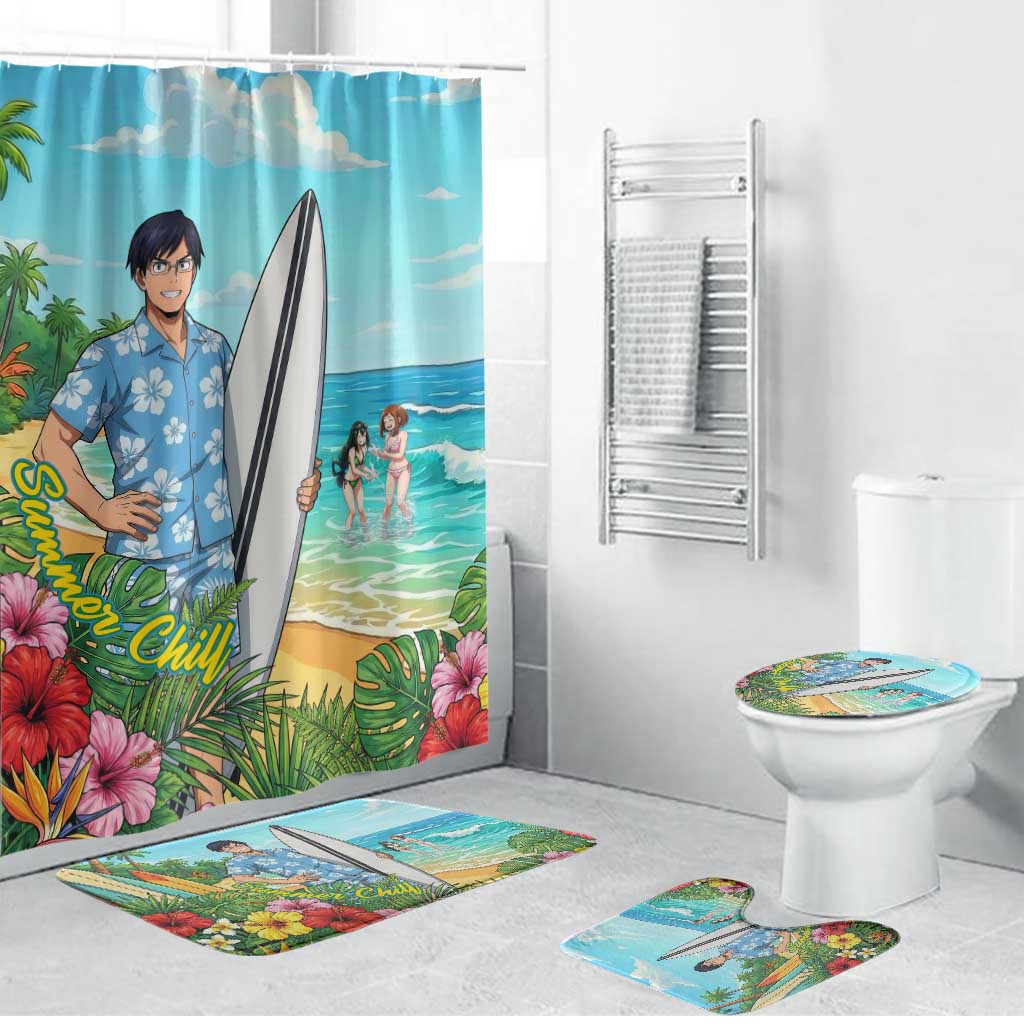 Tenya Iida Summer Chill Bathroom Set Tropical Anime Surf Escape