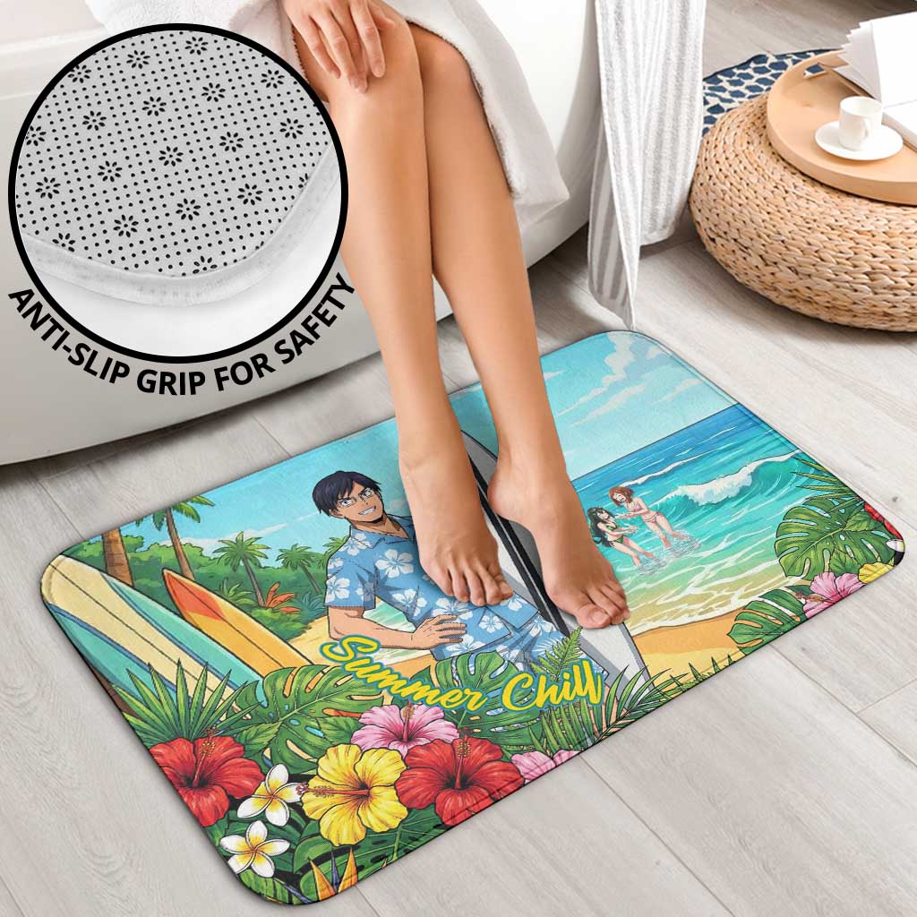 Tenya Iida Summer Chill Bathroom Set Tropical Anime Surf Escape