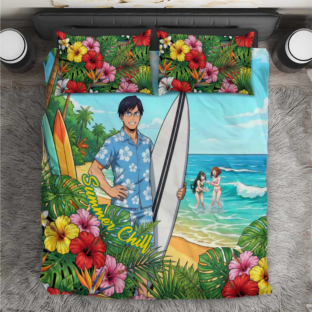 Tenya Iida Summer Chill Bedding Set Tropical Anime Surf Escape