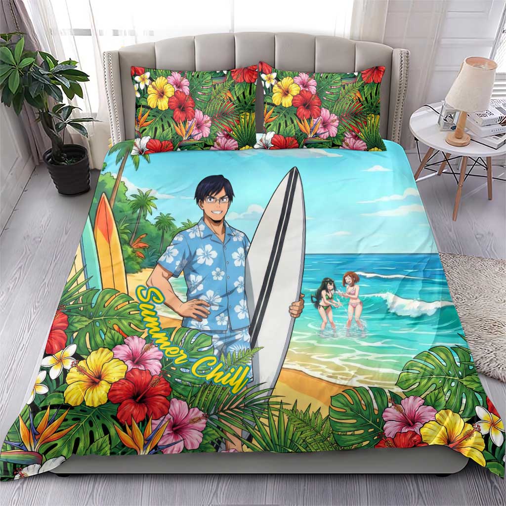 Tenya Iida Summer Chill Bedding Set Tropical Anime Surf Escape