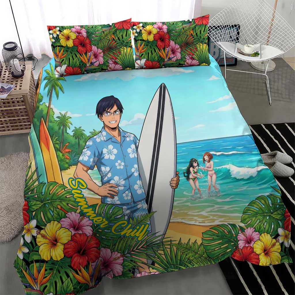 Tenya Iida Summer Chill Bedding Set Tropical Anime Surf Escape