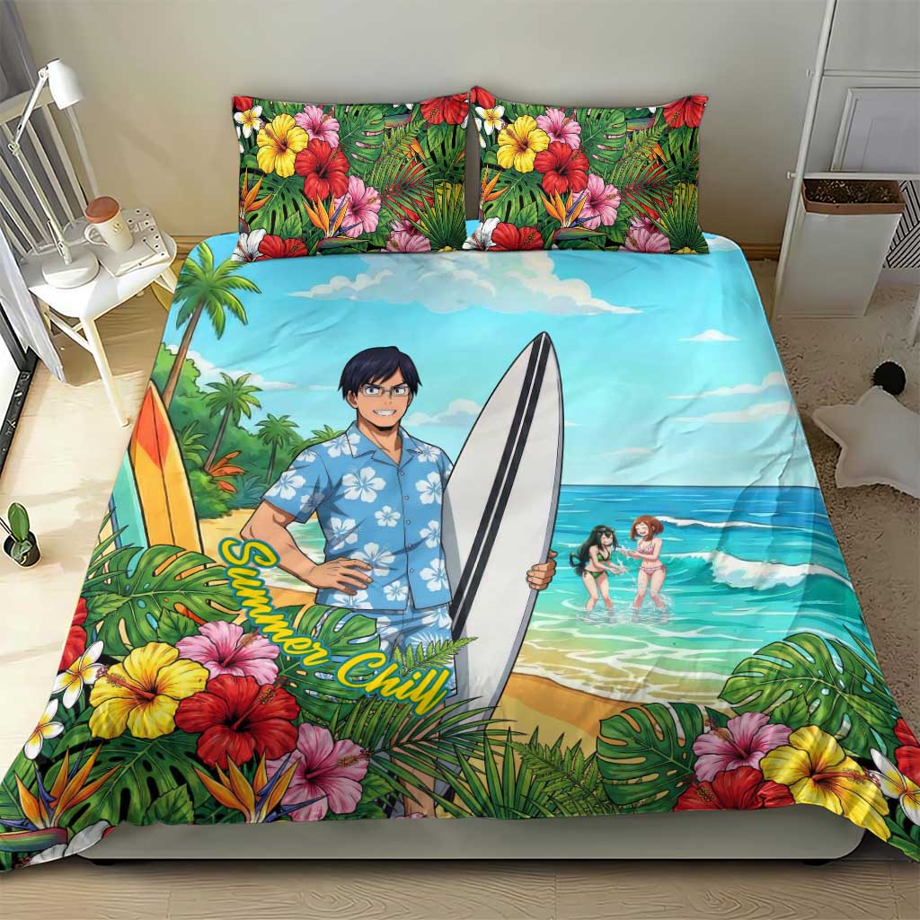 Tenya Iida Summer Chill Bedding Set Tropical Anime Surf Escape