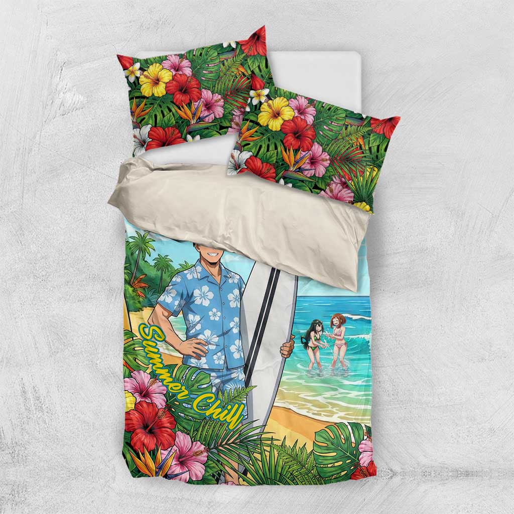 Tenya Iida Summer Chill Bedding Set Tropical Anime Surf Escape