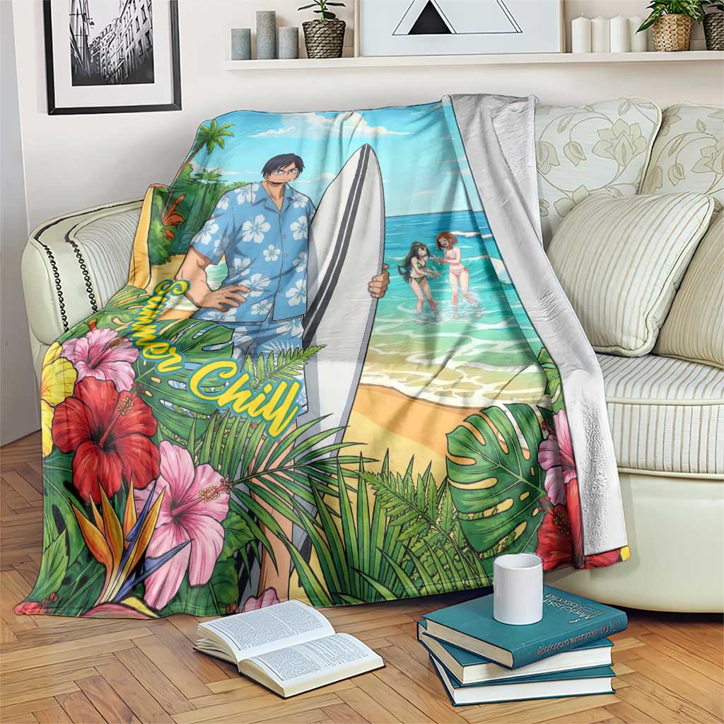 Tenya Iida Summer Chill Blanket Tropical Anime Surf Escape