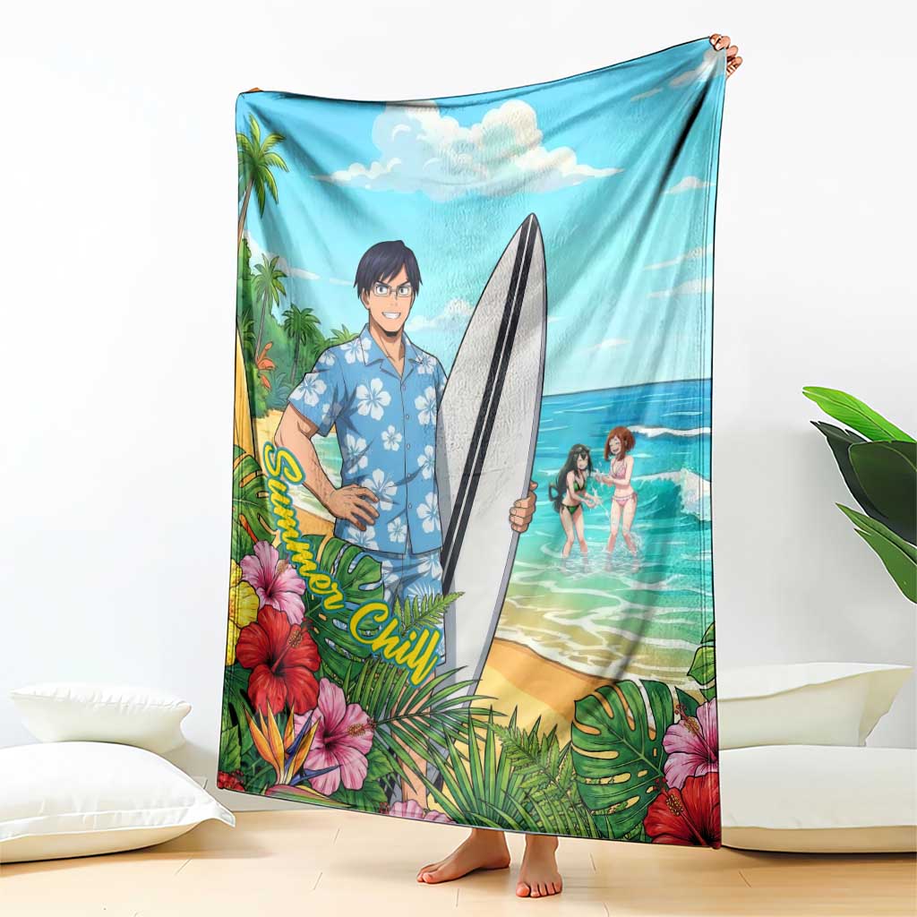 Tenya Iida Summer Chill Blanket Tropical Anime Surf Escape
