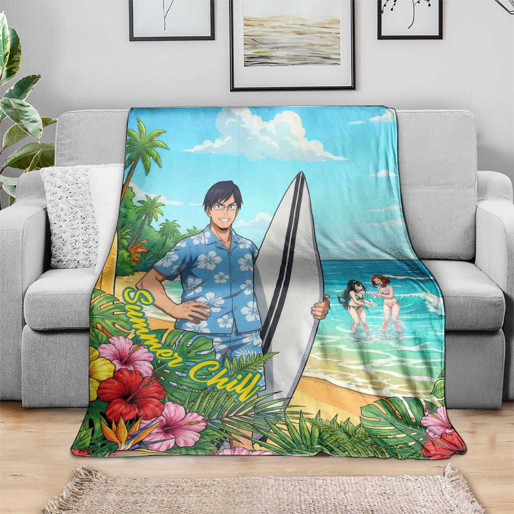 Tenya Iida Summer Chill Blanket Tropical Anime Surf Escape