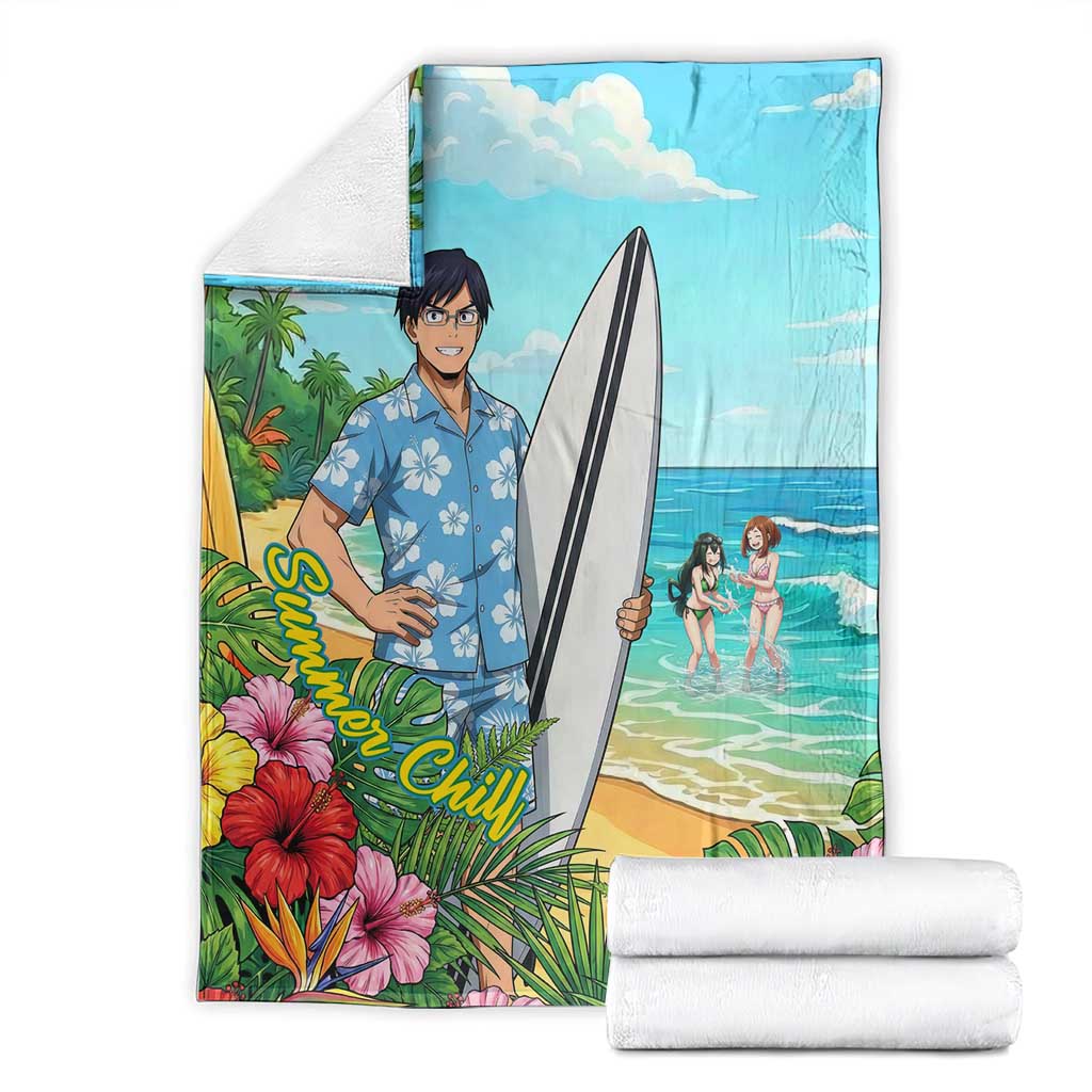 Tenya Iida Summer Chill Blanket Tropical Anime Surf Escape