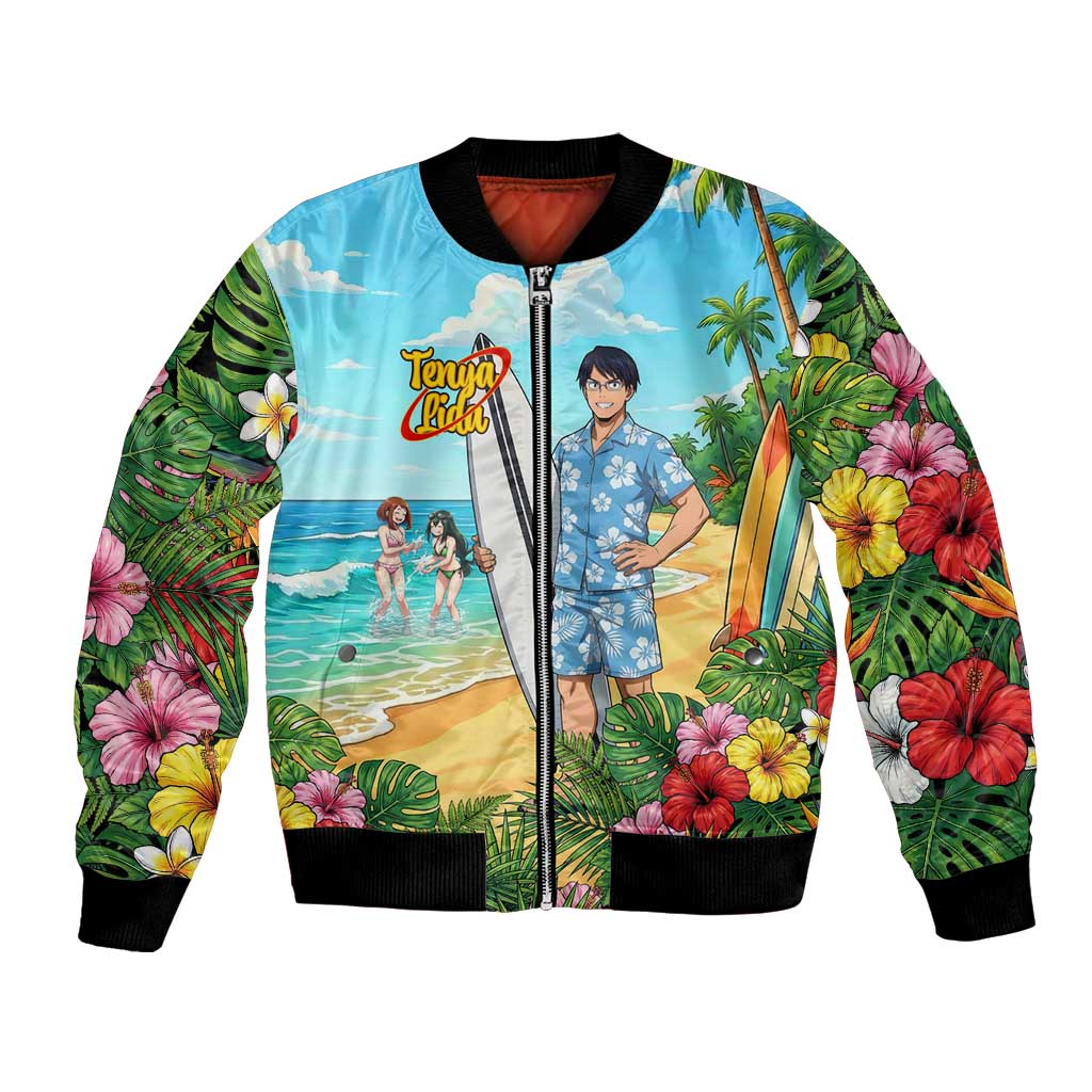 Tenya Iida Summer Chill Bomber Jacket Tropical Anime Surf Escape