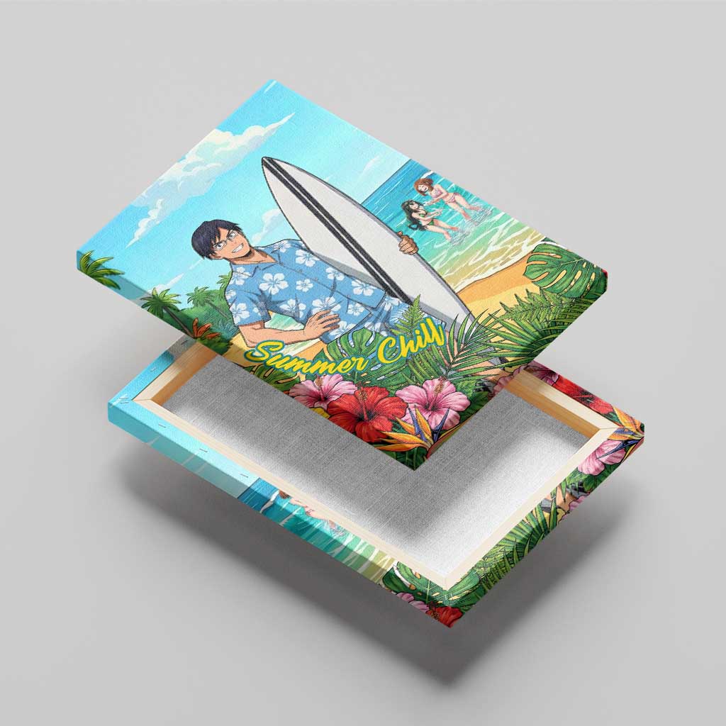 Tenya Iida Summer Chill Canvas Wall Art Tropical Anime Surf Escape