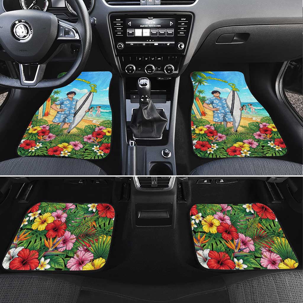 Tenya Iida Summer Chill Car Mats Tropical Anime Surf Escape