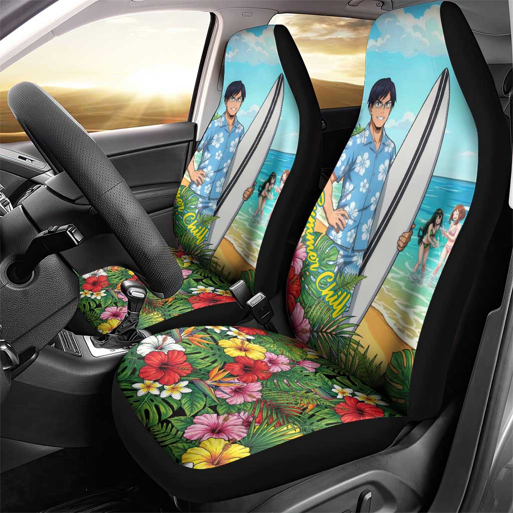 Tenya Iida Summer Chill Car Seat Cover Tropical Anime Surf Escape