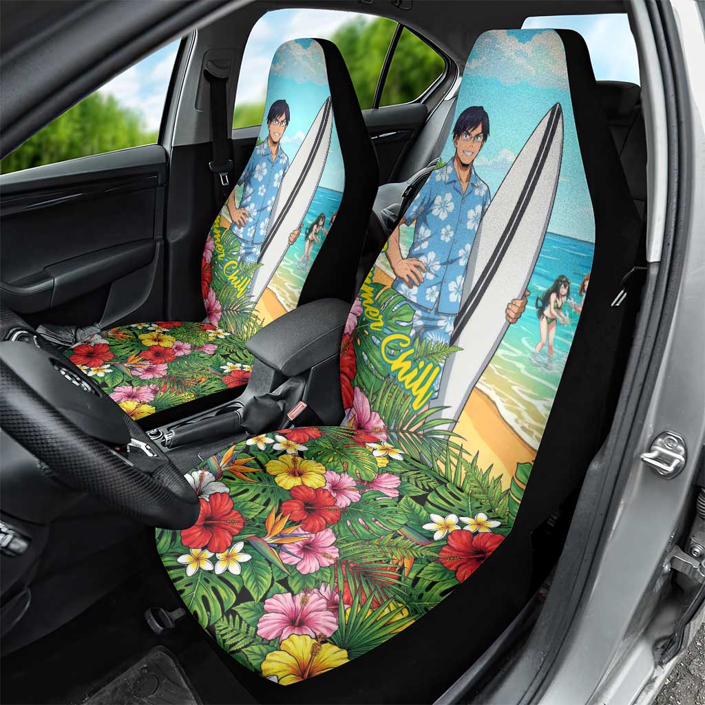 Tenya Iida Summer Chill Car Seat Cover Tropical Anime Surf Escape