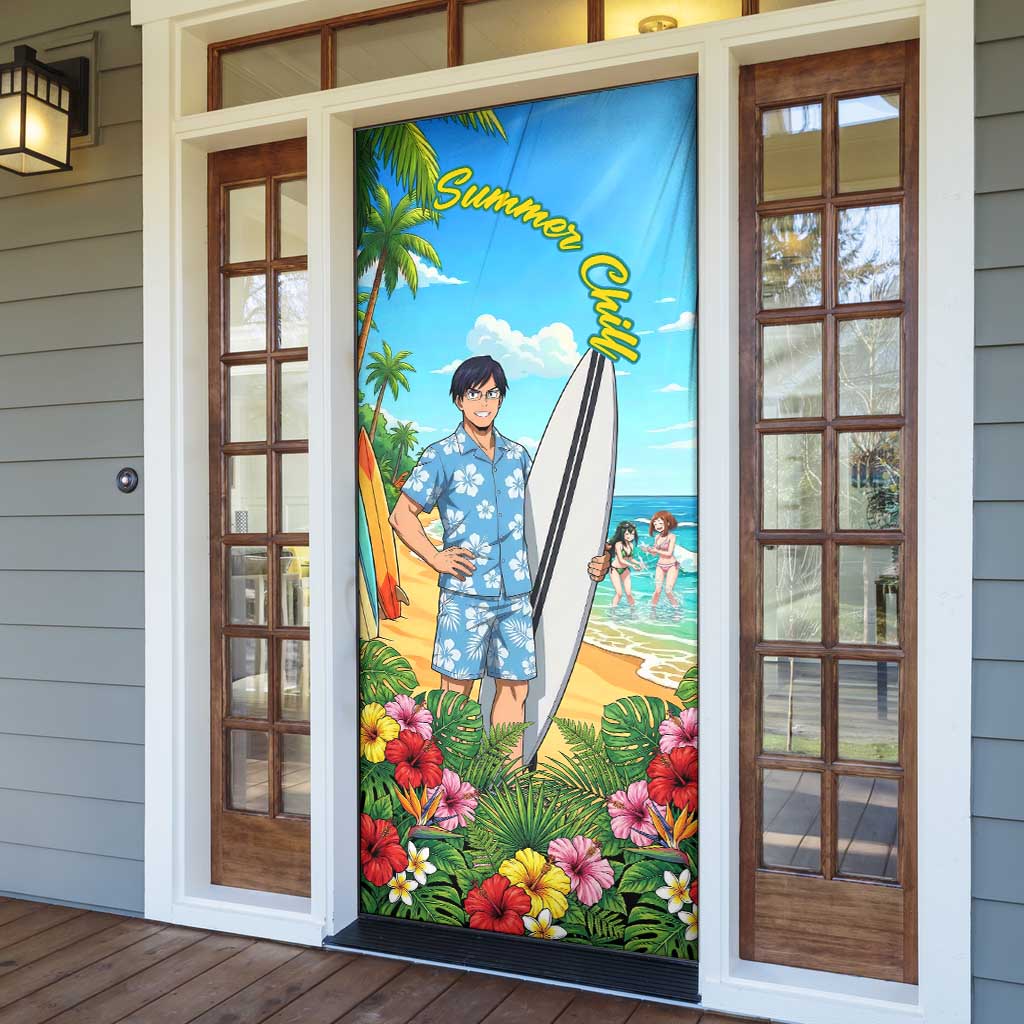 Tenya Iida Summer Chill Door Cover Tropical Anime Surf Escape