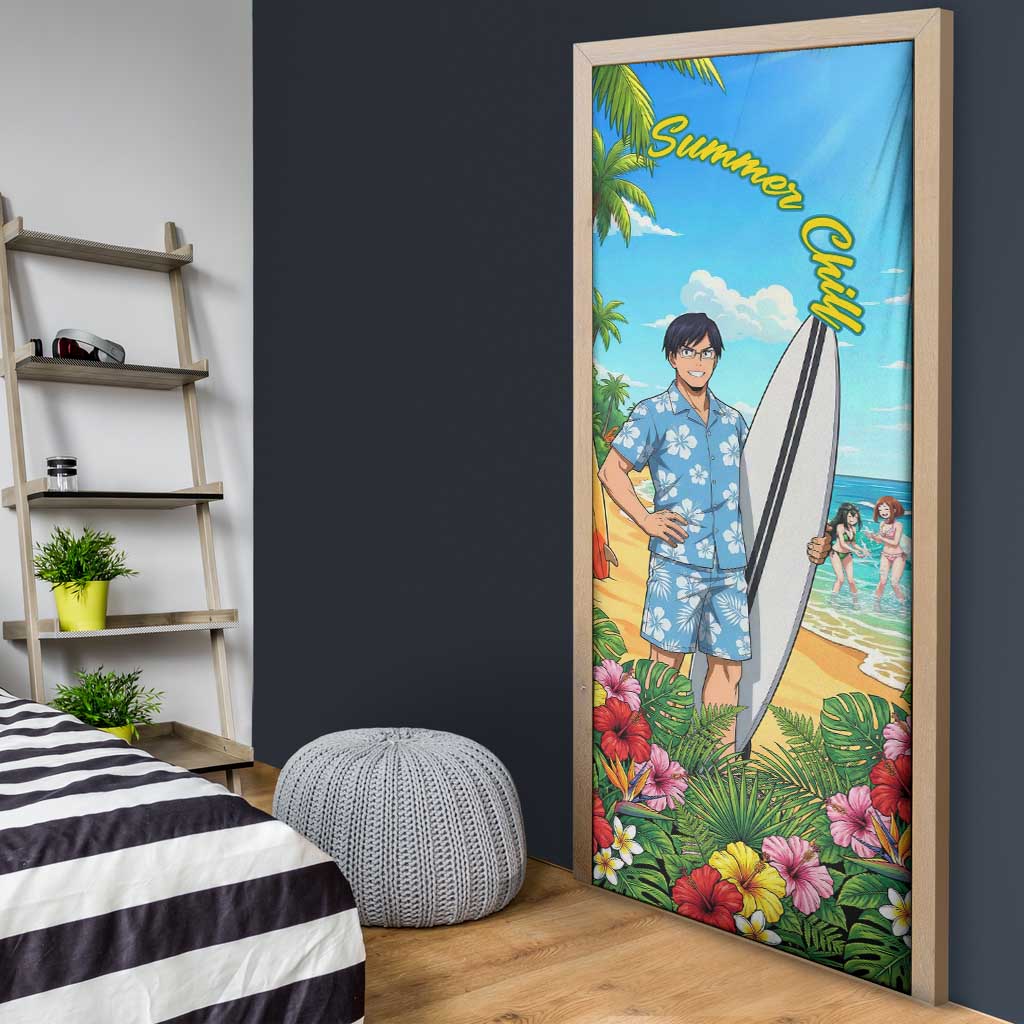 Tenya Iida Summer Chill Door Cover Tropical Anime Surf Escape