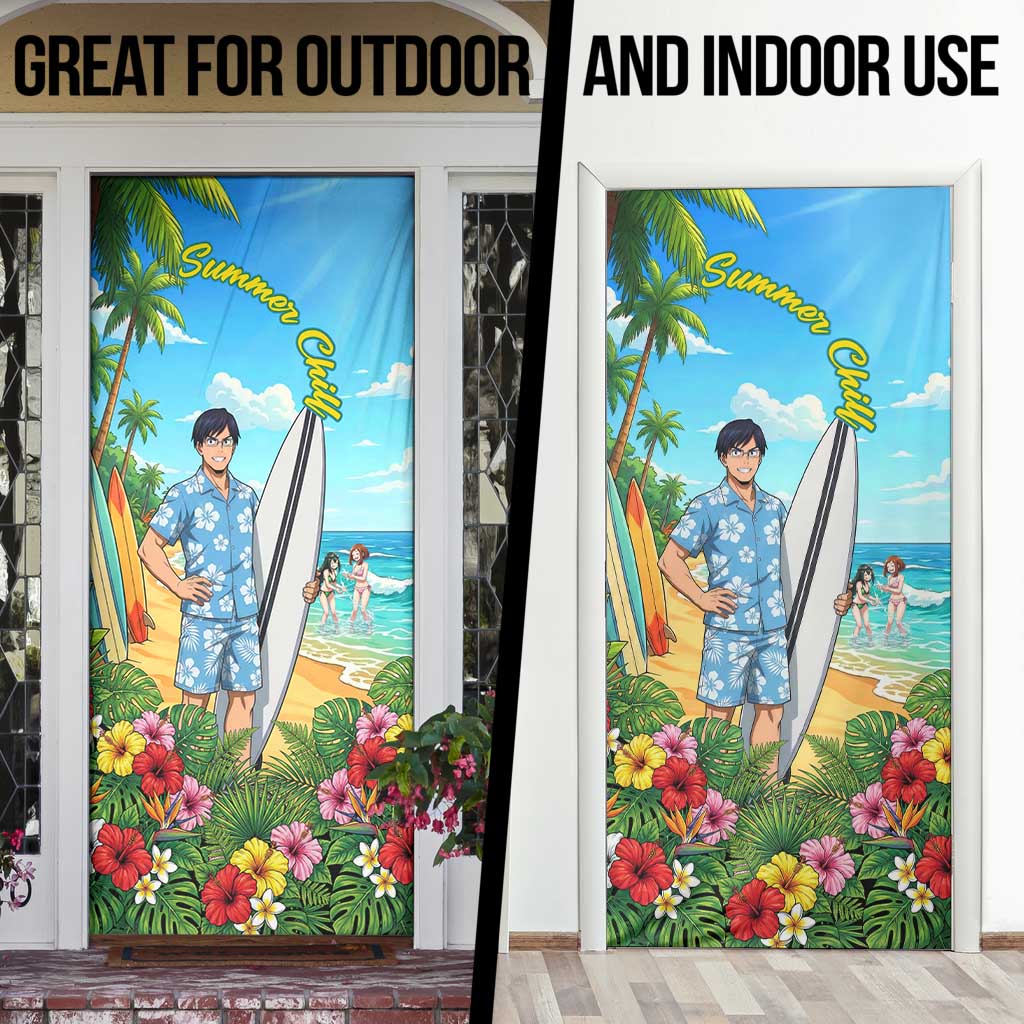 Tenya Iida Summer Chill Door Cover Tropical Anime Surf Escape