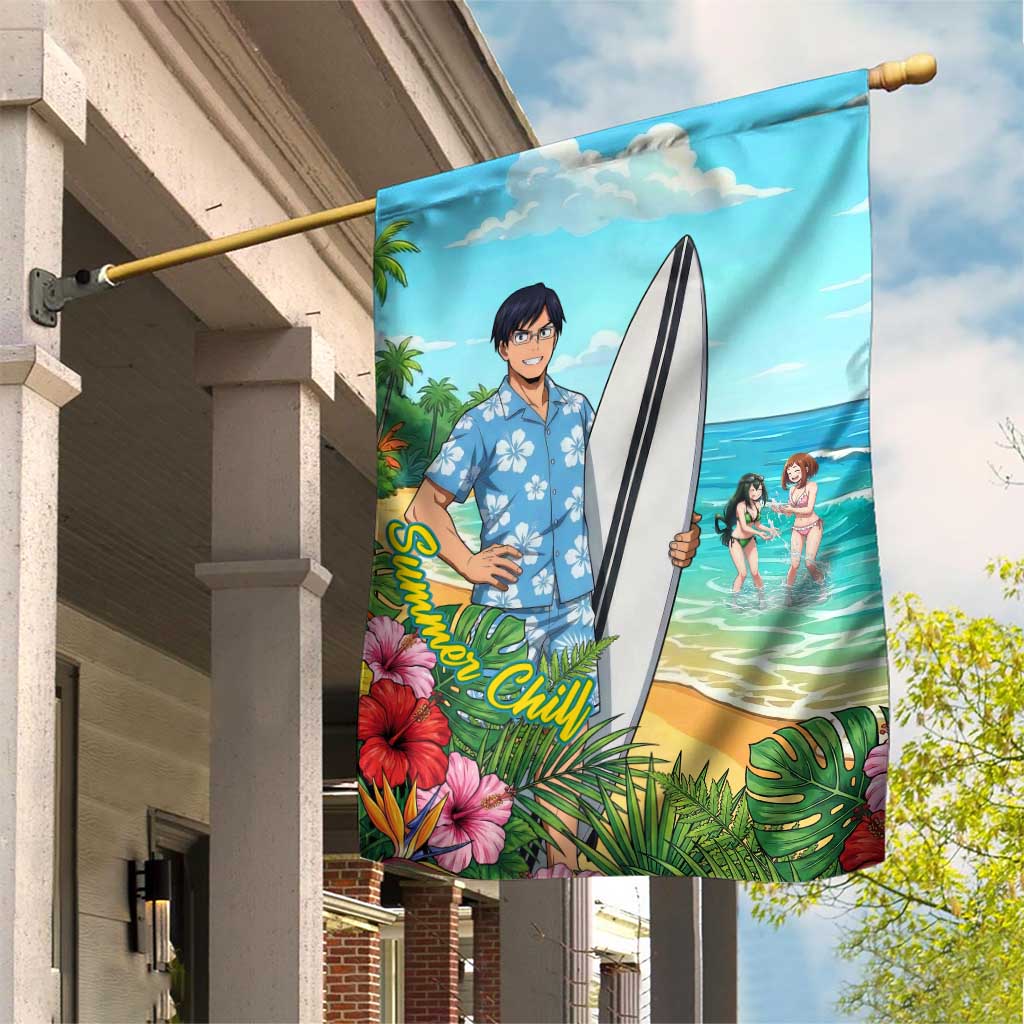 Tenya Iida Summer Chill Garden Flag Tropical Anime Surf Escape