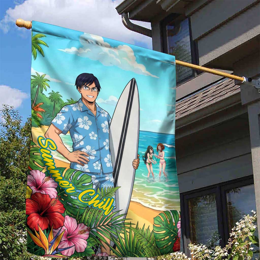 Tenya Iida Summer Chill Garden Flag Tropical Anime Surf Escape