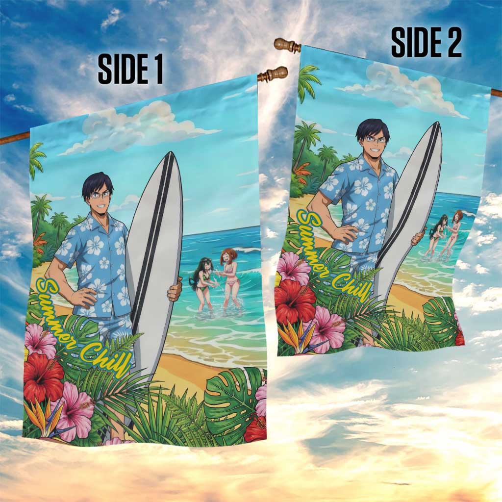 Tenya Iida Summer Chill Garden Flag Tropical Anime Surf Escape