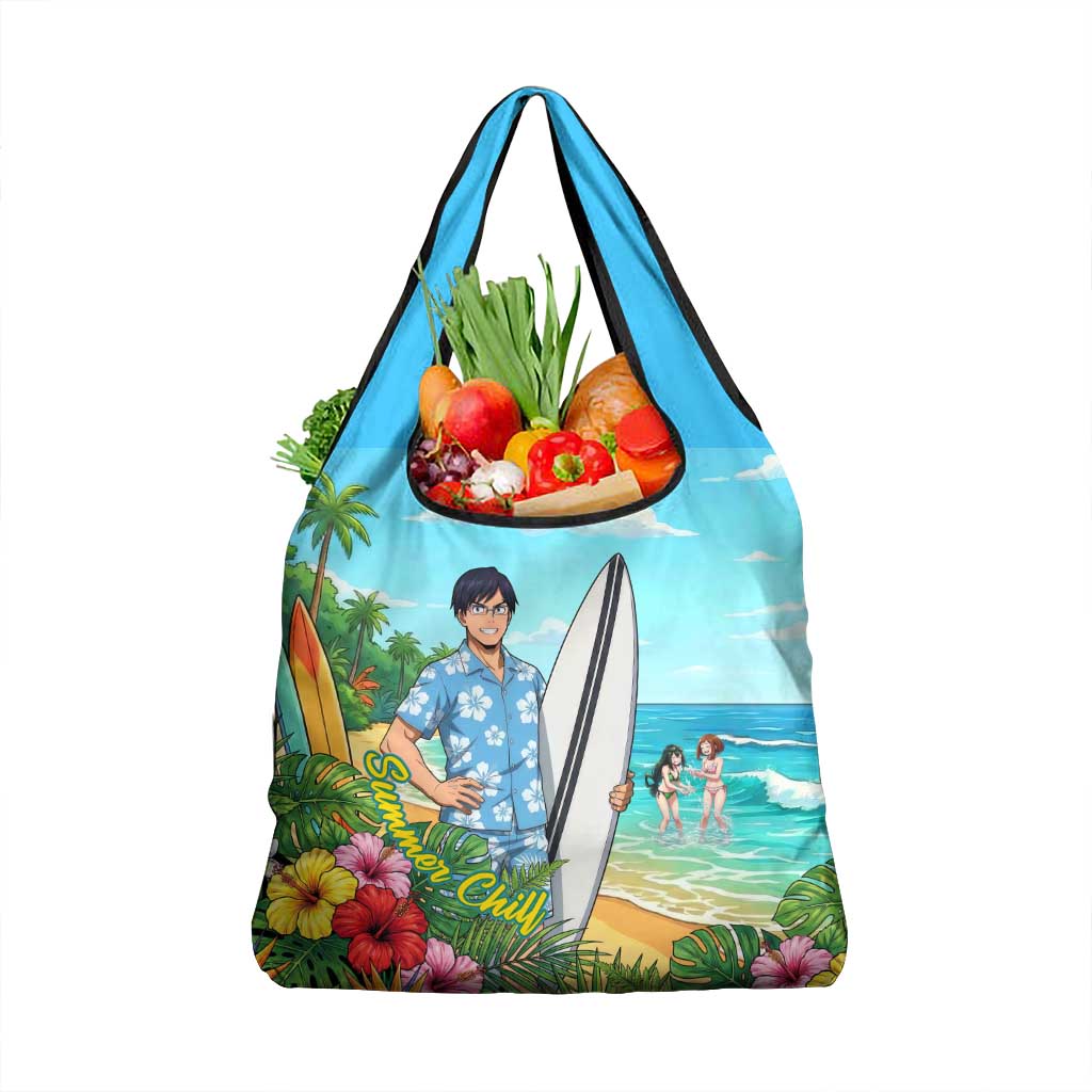 Tenya Iida Summer Chill Grocery Bag Tropical Anime Surf Escape