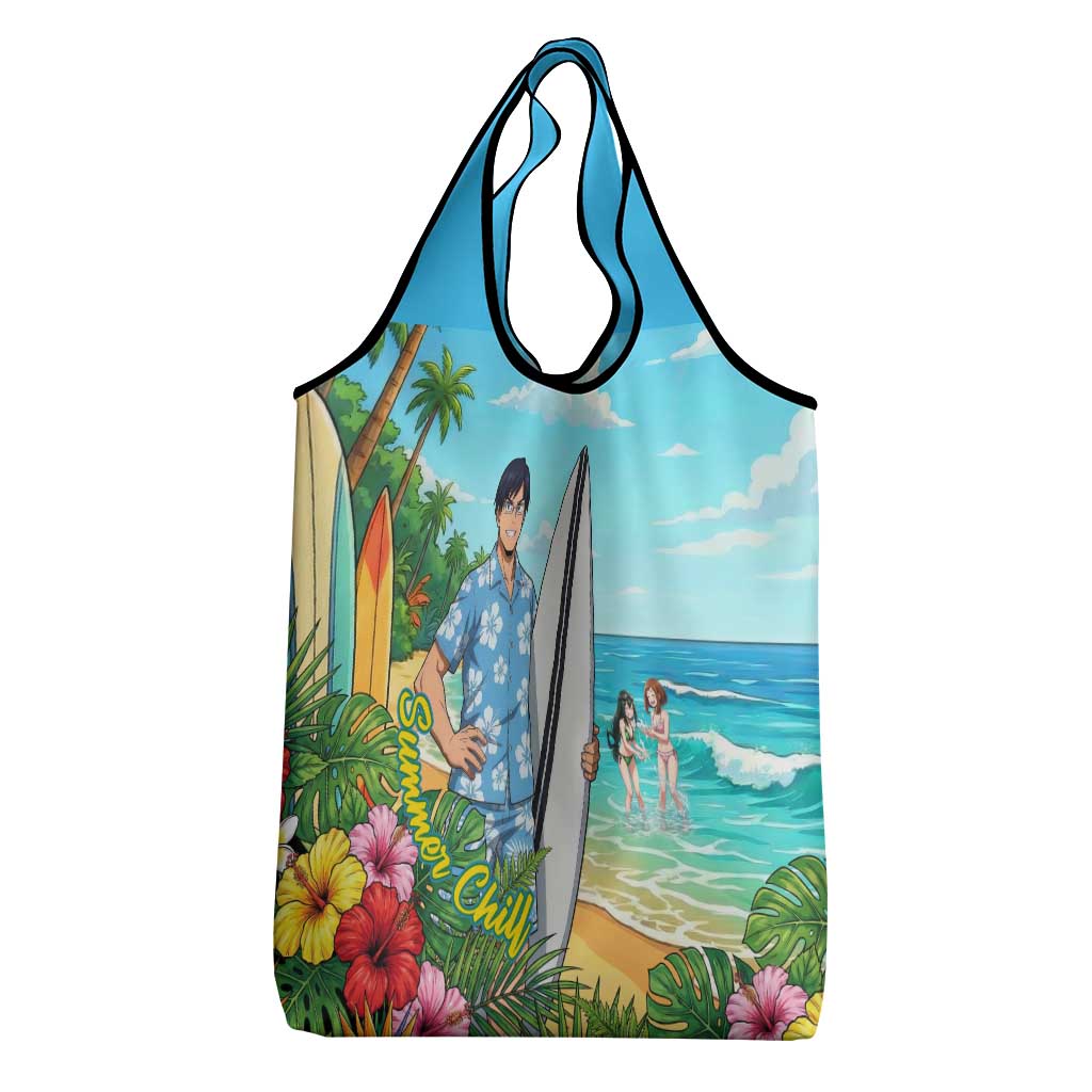 Tenya Iida Summer Chill Grocery Bag Tropical Anime Surf Escape