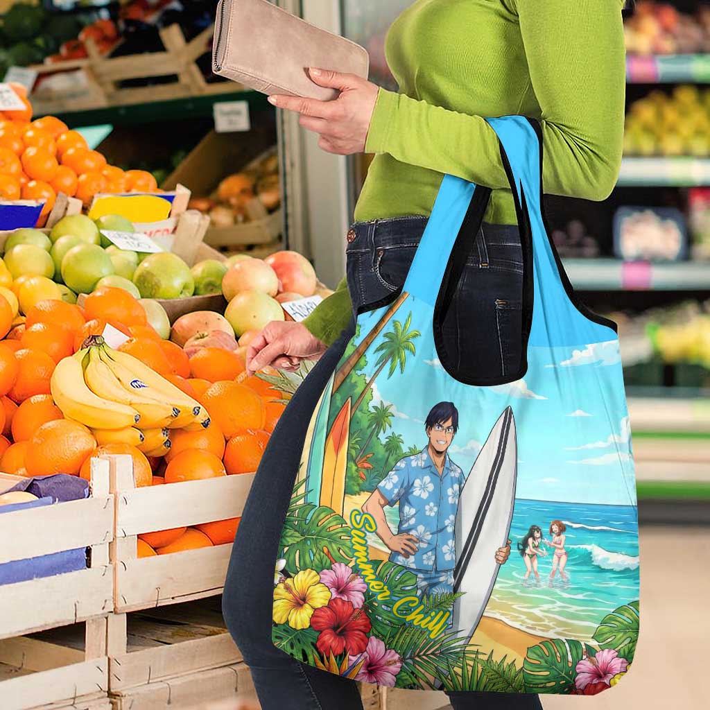 Tenya Iida Summer Chill Grocery Bag Tropical Anime Surf Escape