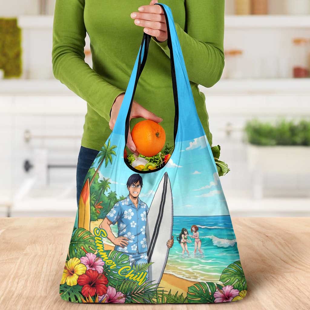 Tenya Iida Summer Chill Grocery Bag Tropical Anime Surf Escape
