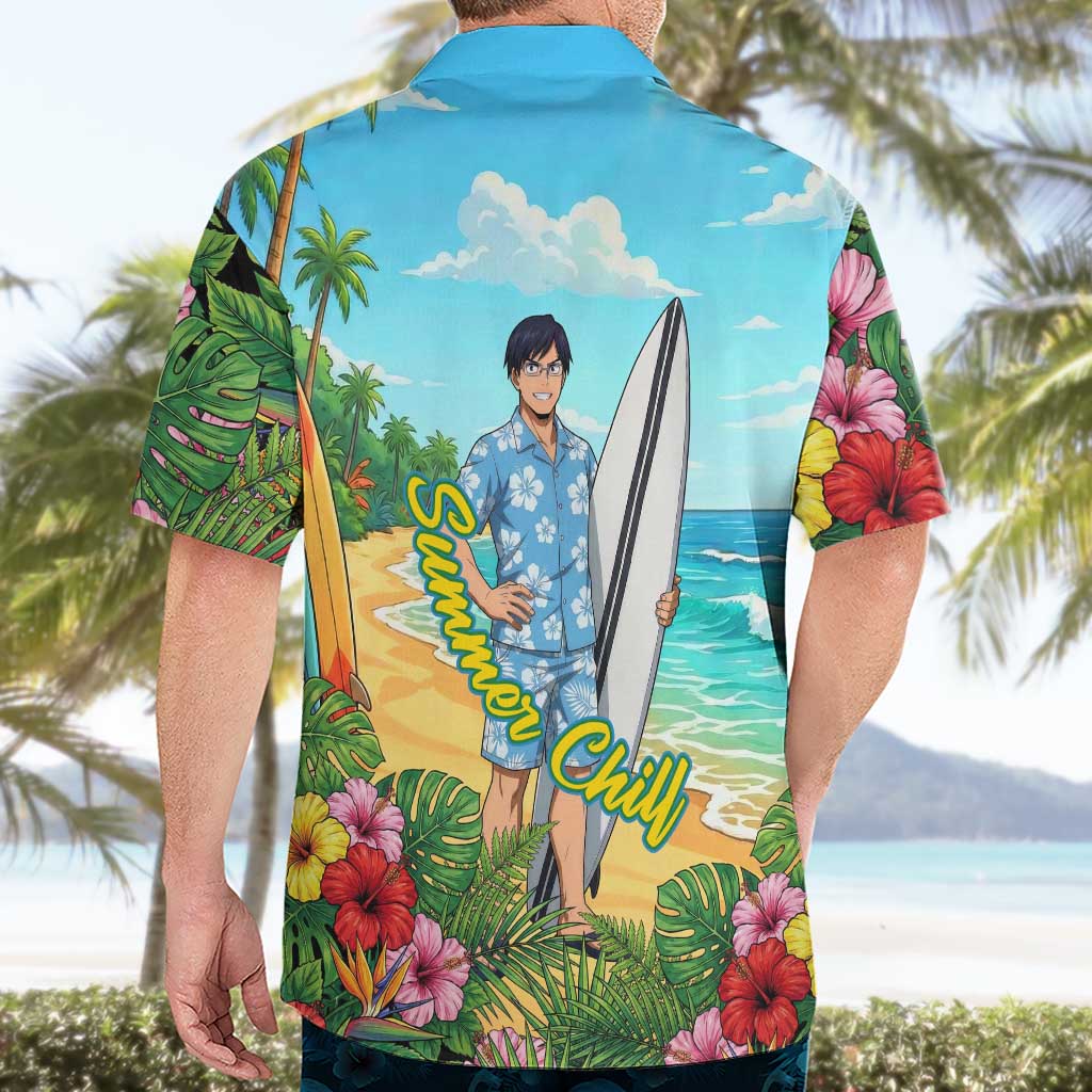 Tenya Iida Summer Chill Hawaiian Shirt Tropical Anime Surf Escape