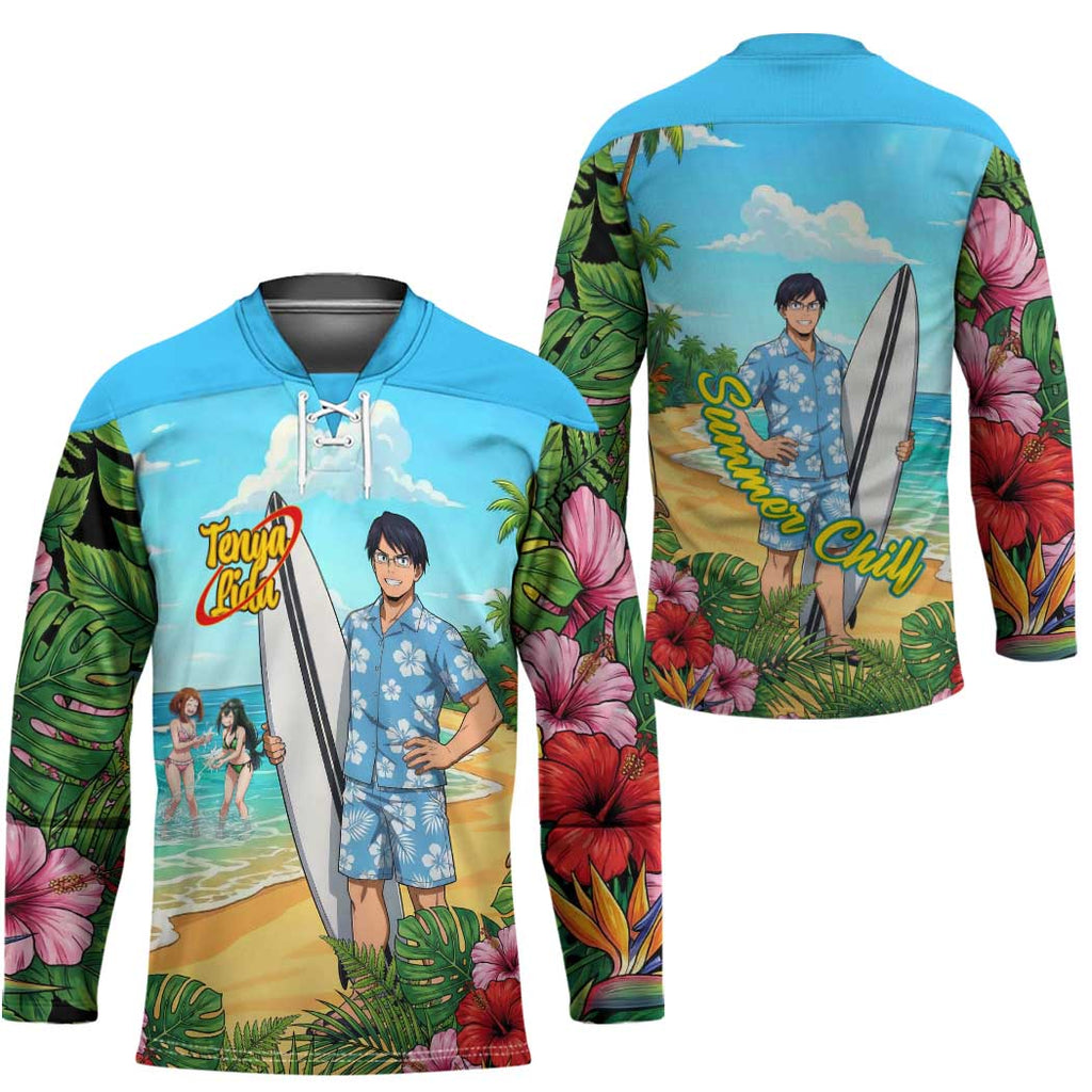 Tenya Iida Summer Chill Hockey Jersey Tropical Anime Surf Escape