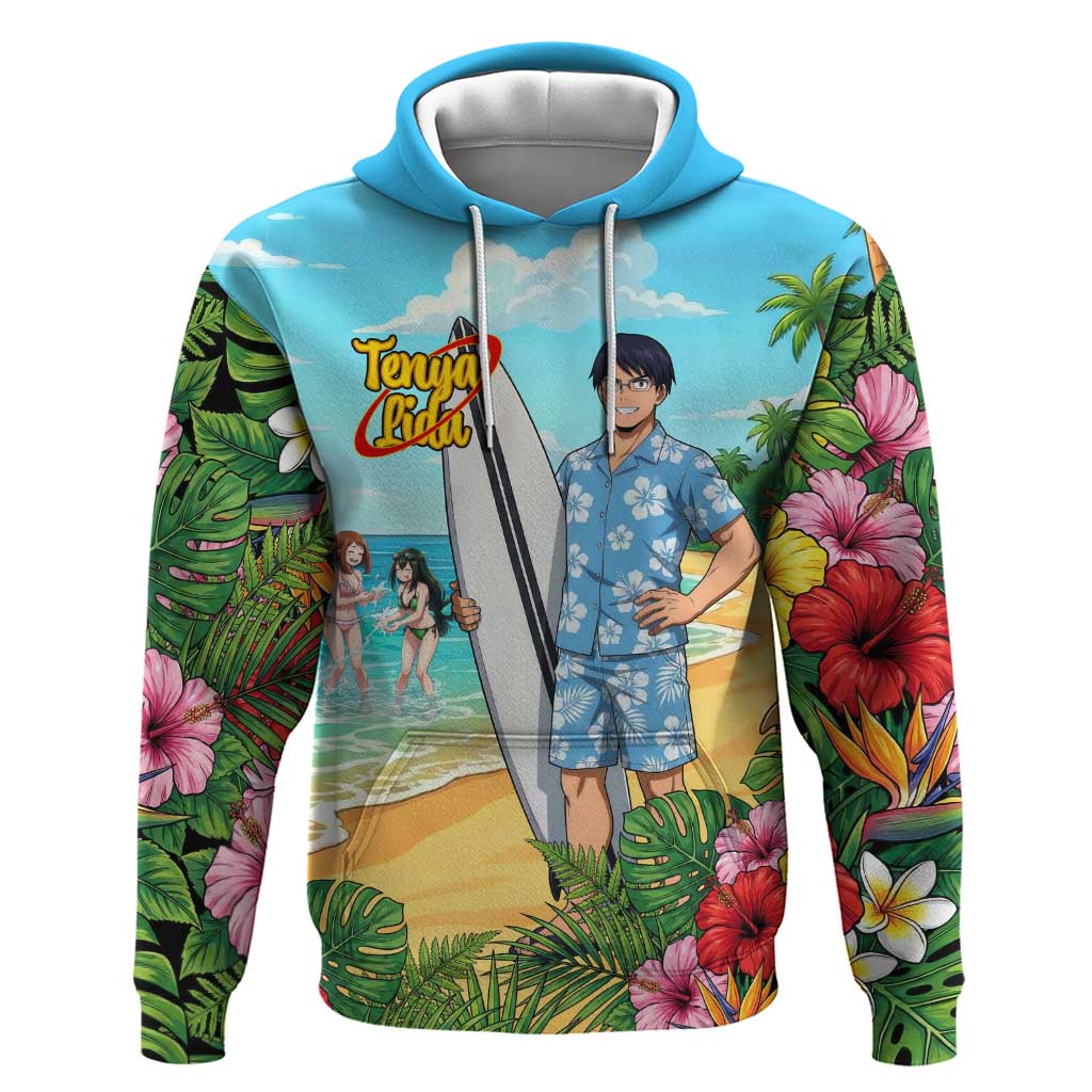 Tenya Iida Summer Chill Hoodie Tropical Anime Surf Escape